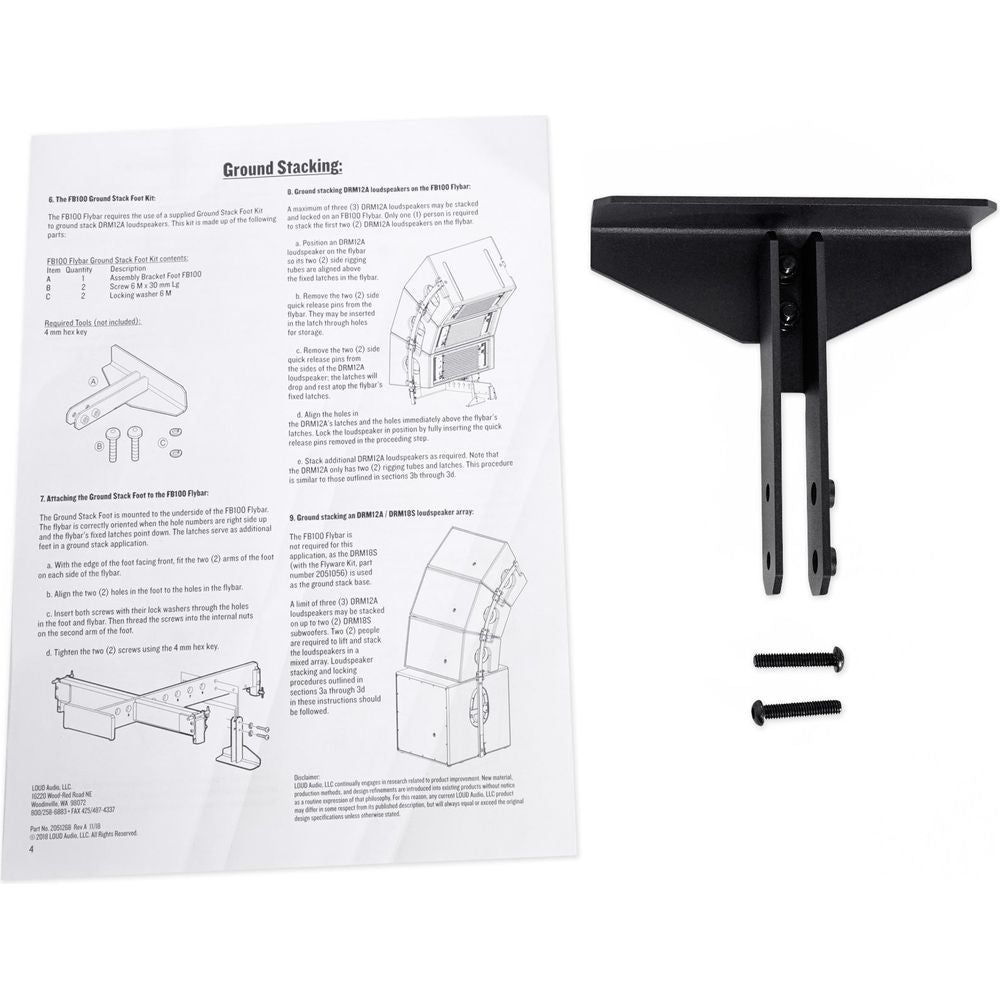 FB100 Flybar+Flyware Kit For DRM12A, DRM12A-P Speakers+DRM18S, DRM18S-P