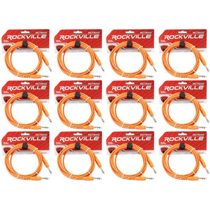 12 Rockville RCTR110O Orange 10' 1/4'' TRS to 1/4'' TRS  Cable 100% Copper