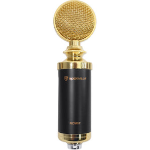 Rockville RCM02 Pro Studio Recording Condenser Microphone Mic +Shock Mount+Stand