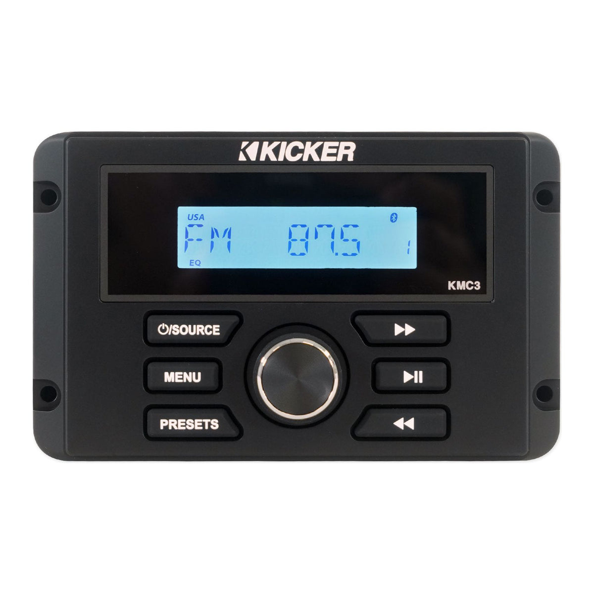 KICKER KMC3 Gauge Hole Digital Media Bluetooth Receiver+(2) 5.25" Black Speakers