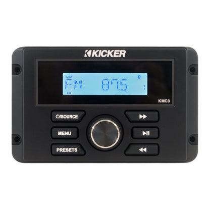 KMC3 Marine Boat Digital Media Gauge Receiver w/Bluetooth+Remote ATV/UTV