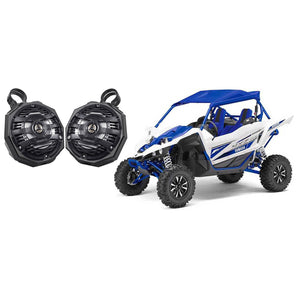 (2) 6.5" Top Crossbar Roll Cage Roll Bar Kenwood Speakers for Yamaha YXZ+ Pods