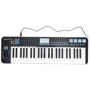 Samson Graphite 49 Key USB MIDI DJ Keyboard Controller w/ Fader/Pads + Stand