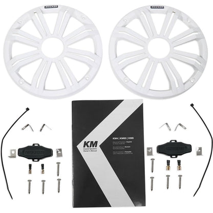 MAC80W White 7.7" Tower Speaker Pods 2-Pack + MAC360W Swivel Clamps Bundle