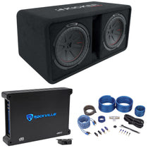 48DCWR102 Dual 10" Subwoofer Enclosure + Mono Amplifier + Amp Kit
