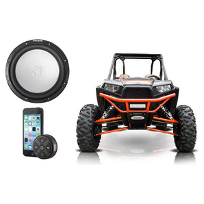 KICKER 45KM104 10" 350w Subwoofer+Bluetooth Controller For Polaris RZR/ATV/UTV