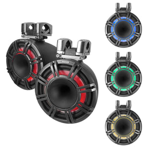 Pair Kicker KMTC9 HLCD 9" 600w Horn-Loaded LED Wakeboard Tower Speakers 44KMTC94