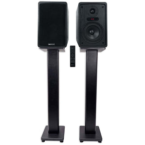 Rockville ELITE-5B 5.25" Powered Bookshelf Speakers Bluetooth/Optical+28" Stands