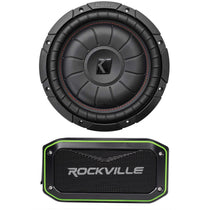 43CVT102 CompVT 10" Slim Subwoofer with ROCK ANYWHERE Bluetooth Speaker