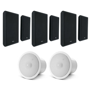 (6) Rockville ROCKSLIM BLACK 240w Slim Home Theater Wall Speakers+JBL Subwoofers