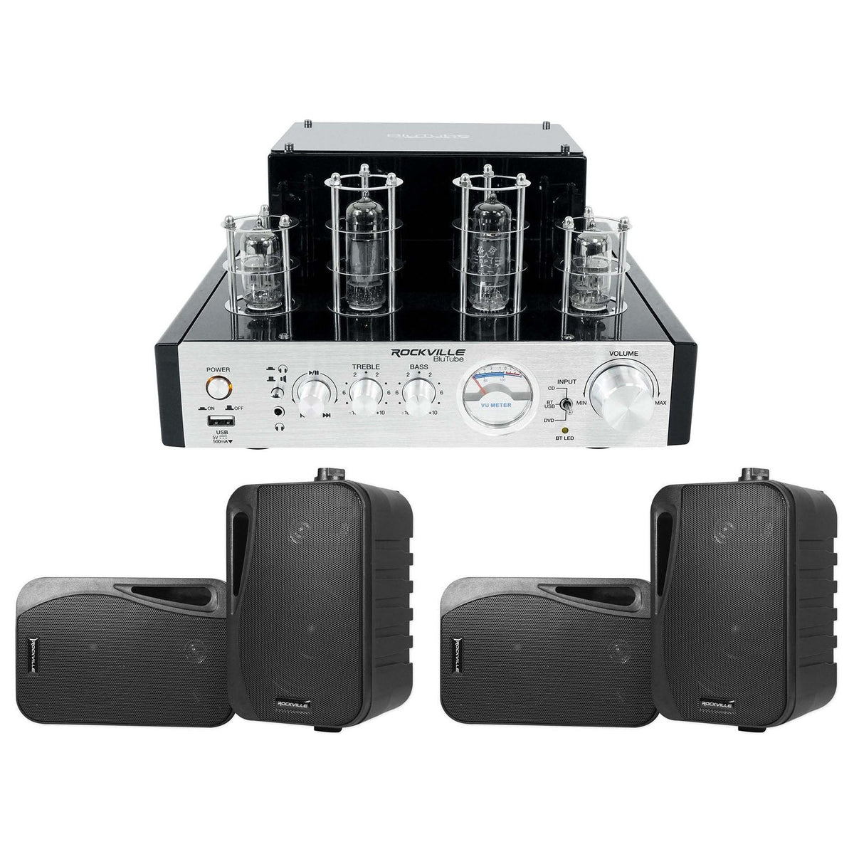 BluTube + HP4S‑8 BK 4-Pack Bundle