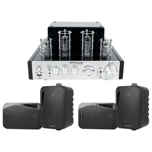Rockville BluTube Tube Amplifier/Home Theater Bluetooth Receiver+ (4) 4" Speakers