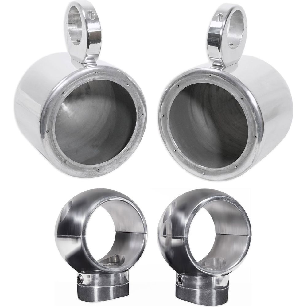 MAC65S Polished 6.5" Tower Speaker Pods 2-Pack + MacSwivelS Clamps Bundle