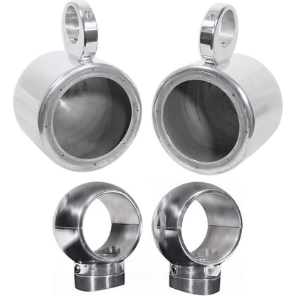MAC65S Polished 6.5" Tower Speaker Pods 2-Pack + MacSwivelS Clamps Bundle