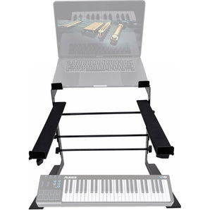 Rockville Dual Shelf Laptop+Controller Stand for Alesis V49 Keyboard