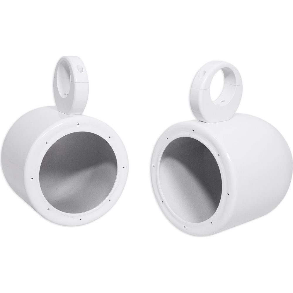 MAC65W White 6.5" Tower Speaker Pods 2-Pack + MAC360W Swivel Clamps Bundle