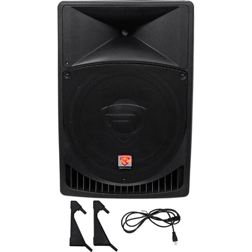 (2) RPG15 15" Powered 1000W DJ PA Speakers+(2) Rolling Travel Bags