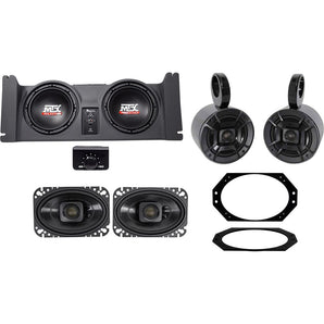 Dual 10" Subwoofers+Amp+Box+Front+Rollbar Speakers For 1997-06 Jeep Wrangler TJ