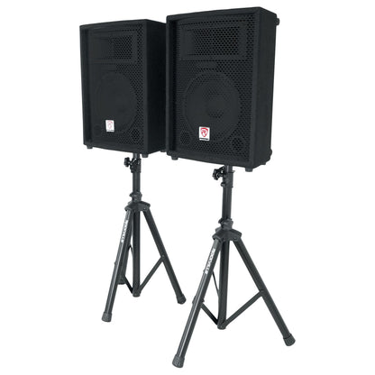 Rockville RPG2X10 Box 1 includes 2 800w Passive DJ PA Speakers+2 Stands+2 Mics+Cables