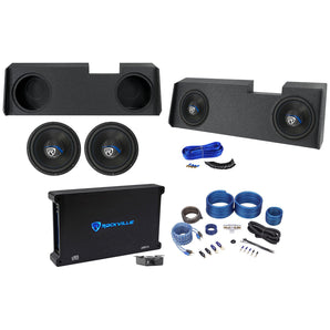 Rockville Dual 12" Subwoofers+Amp+Sub Box For 2019-Current GM Crew+Double Cab