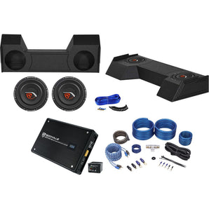 (2) 12" Subwoofers+Amplifier+Bedlined Sub Box+For 2019-2020 Dodge Ram Crew Cab