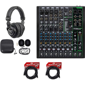 Mackie ProFX10v3 10-Channel Effects Mixer w/USB+Headphones+Cables ProFX10 v3