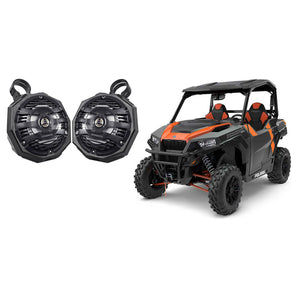 2) 6.5" Rear Pro Fit Cage Harness Bar Kenwood Speakers for Polaris General+Pods