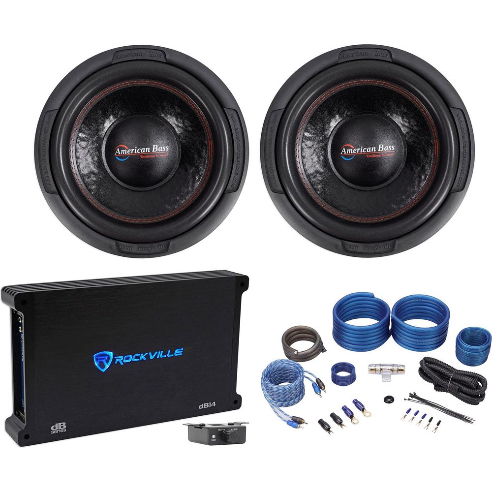 2) American Bass XD-1222 1000w 12 Car Subwoofers Subs+Mono