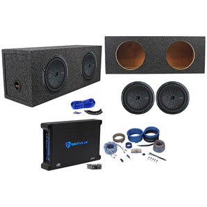 2 Kicker 48CWR102 COMPR10 10" 1600W Subwoofers+Sealed Box+Mono Amplifier+Amp Kit