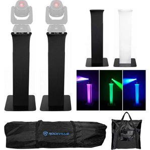 2 Totem Stands+Black+White Scrims For 2 Chauvet Intimidator Spot 260 IRC Lights