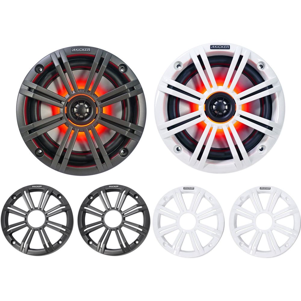 MAC65B Black 6.5" Tower Speaker Pods 2-Pack + 6.5" LED Marine Speakers Bundle
