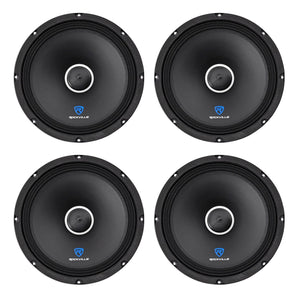 (4) Rockville RXM104 10" 2400w 4-Ohm SPL Car Midrange Mid-Bass Speakers w/Bullet