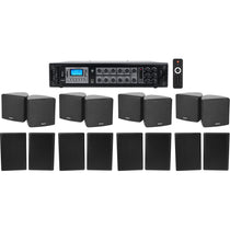 6-Zone Amp + (8) 3.5" Black Cube + (8) Wall Restaurant/Bar/Cafe Speakers