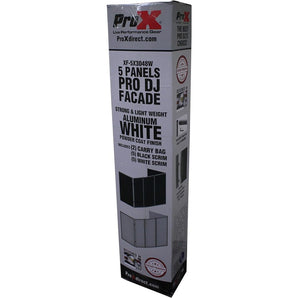 ProX XF-5X3048S 5 Panel Silver Frame DJ Facade W/Quick Release 180 Deg. Hinges