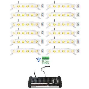 (12) Rockville BEST STRIP 60 White Light Bars+384 Ch. Wireless DMX Controller