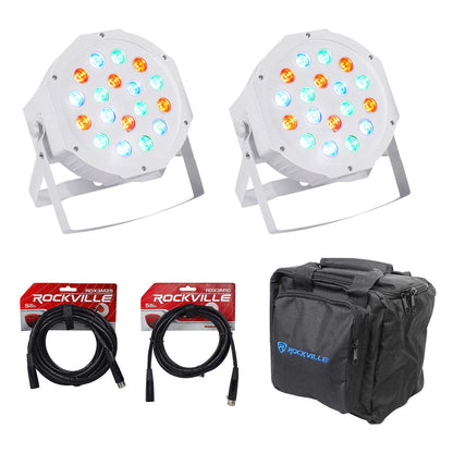 FHB-118 LED RGB DMX LED PAR Can Wash Lights+(2) Cables+Carry Bag
