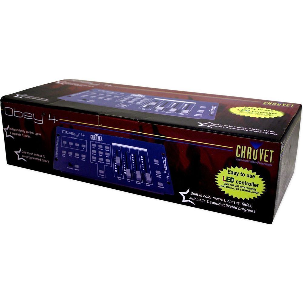 Chauvet Obey 4 Compact DMX-512 LED Wash Light Controller w/3 or 4 Channel Mode