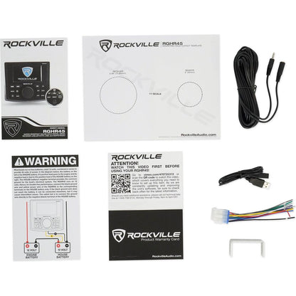 RGHR45 4 Zone Marine Receiver w/Bluetooth+4) 6.5" Black Tower Speakers