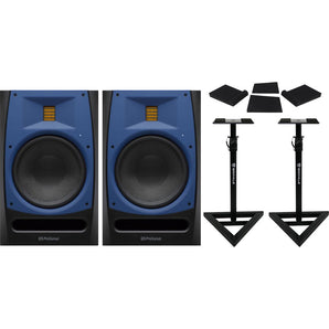 (2) Presonus R80 150W Active 8" Studio Monitors w/Ribbon Tweeters+Stands+Pads