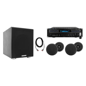 Technical Pro Home Theater Receiver+4) 5.25" Black Ceiling Speakers+8" Subwoofer