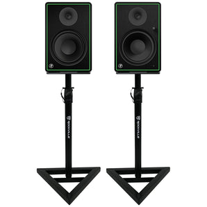 (2) Mackie CR8-XBT 8" 50w Studio Monitor Speakers w/Bluetooth+Stands+Foam Pads