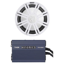 45KM102 10" 350W Marine Subwoofer, Hifonics Mono Amplifier & White LED Grille