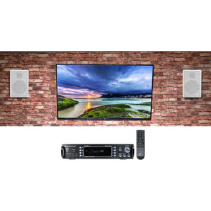 Rockville RPA60BT 1000W Home Theater Bluetooth Receiver+(2) 5.25" White Speakers