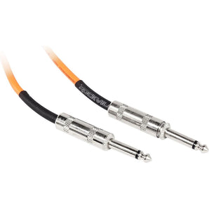 Rockville RCGT10O 10' 1/4'' TS to 1/4'' TS Instrument Cable-Orange 100% Copper