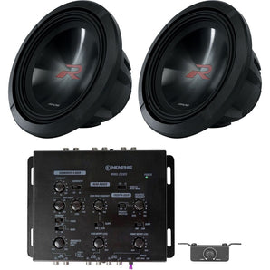 (2) Alpine Type-R R2-W12D4 12" 750w RMS Dual 4-Ohm Car Subwoofers+Crossover