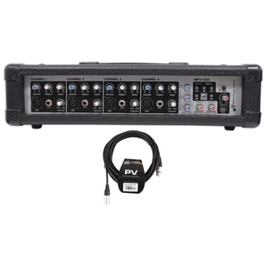 Rockville RPM45 1800w Powered 4-Ch Mixer, 5 Band EQ, FX, Phantom + Peavey Cable
