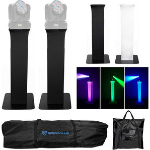 Pair Totem Stands+Black+White Scrims For 2) American DJ INNO COLOR BEAM Lights