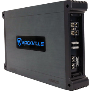 (2) Rockville RKL80MW 8" 900 Watt Marine Boat LED Speakers+Amplifier+Amp Kit