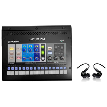 EarMix 16M AVB Monitor Mixer + Mackie MP-120 In-Ear Monitors