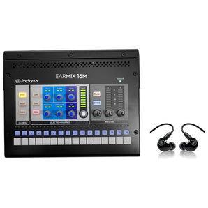PRESONUS EarMix 16M 16x2 16-Ch AVB Personal Monitor Mixer+Mackie In-Ear Monitors